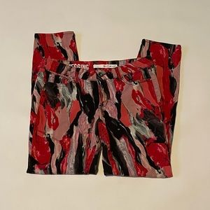 DKNY Marble Stretch Slim Fit Jeggings Jeans, 12, Pink, Black, White, and Gray